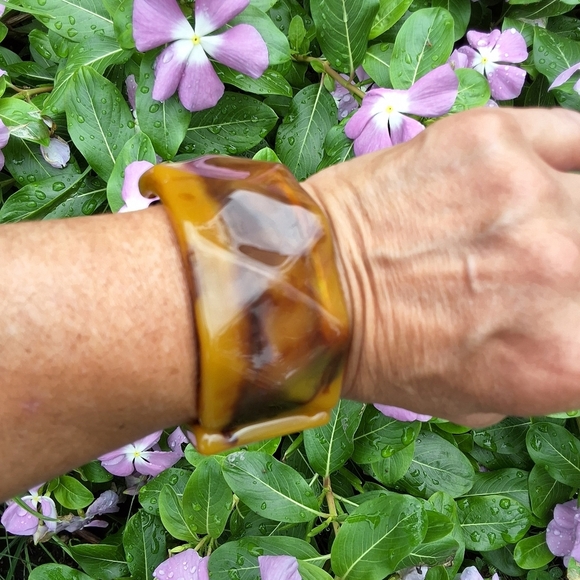 Vintage FALL‎ tones geometric stretch bracelet - Picture 6 of 14